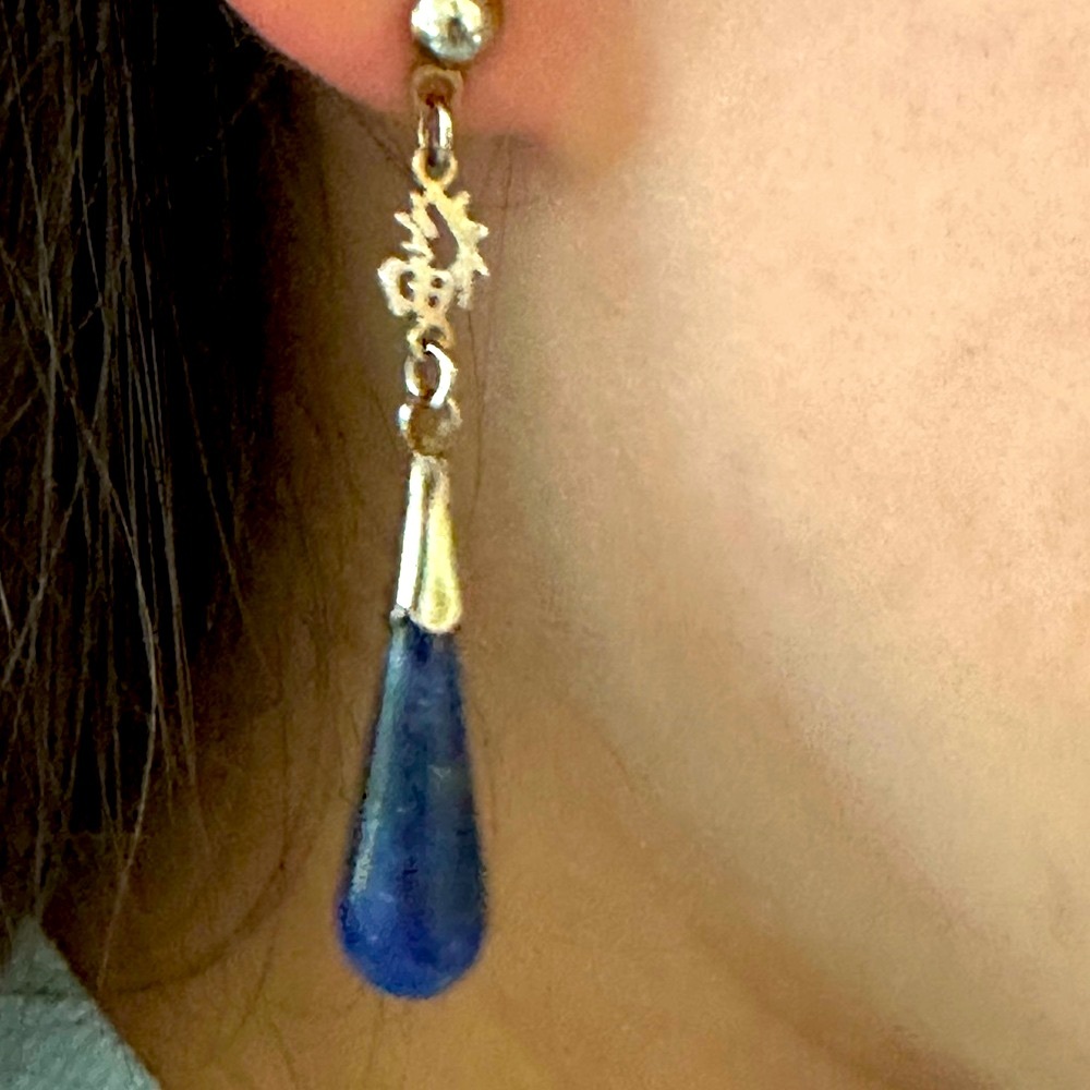 Elegant 925 amethyst Blue Drop Earrings